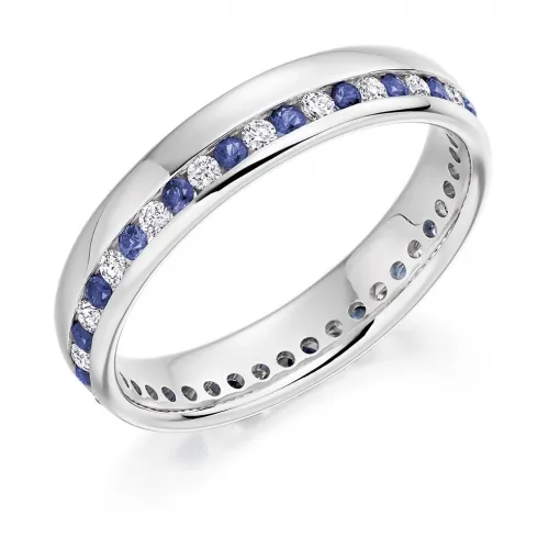 0.30ct Blue Sapphire Anniversary Ring